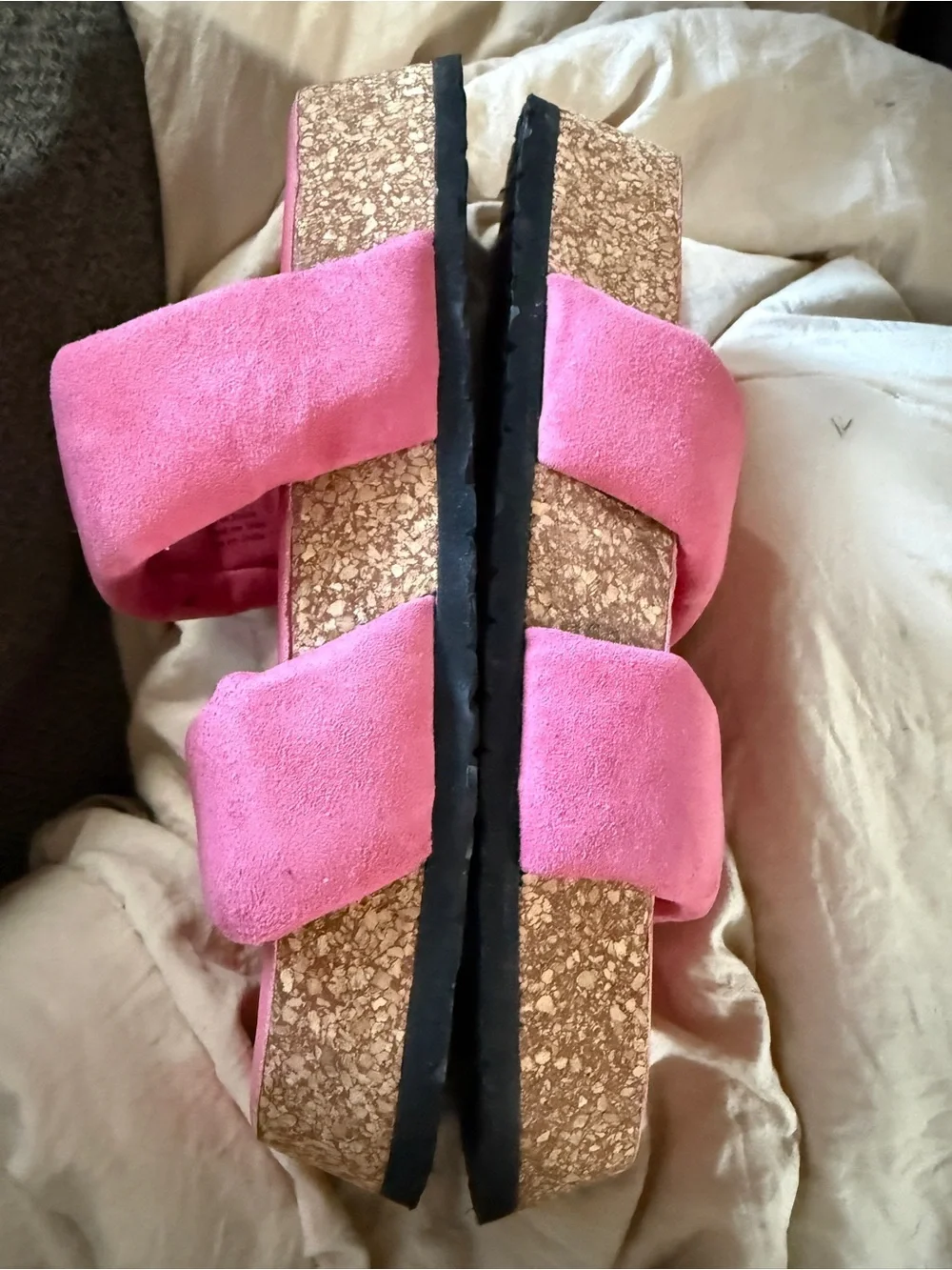 Free People Fairmont platform sandals-vibrant watermelon pink suede, nwot,sz 7.5